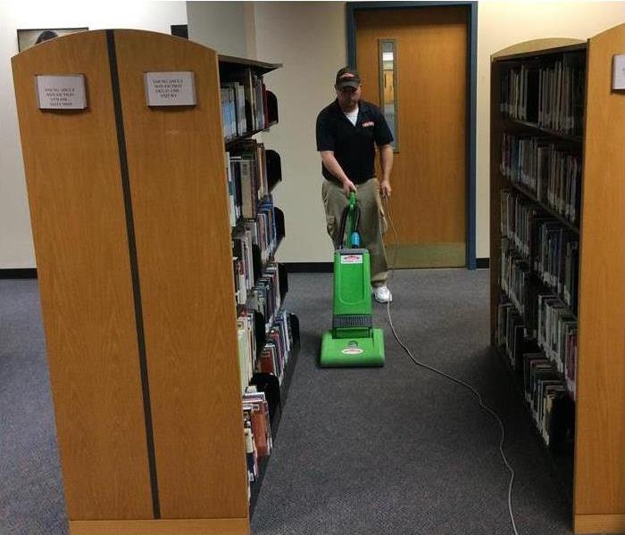 Carpets in local library being cleaned