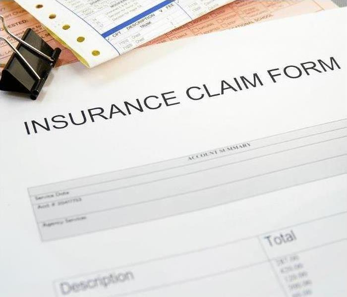 SERVPRO can make your claims process smooth - image of the insurance claim form